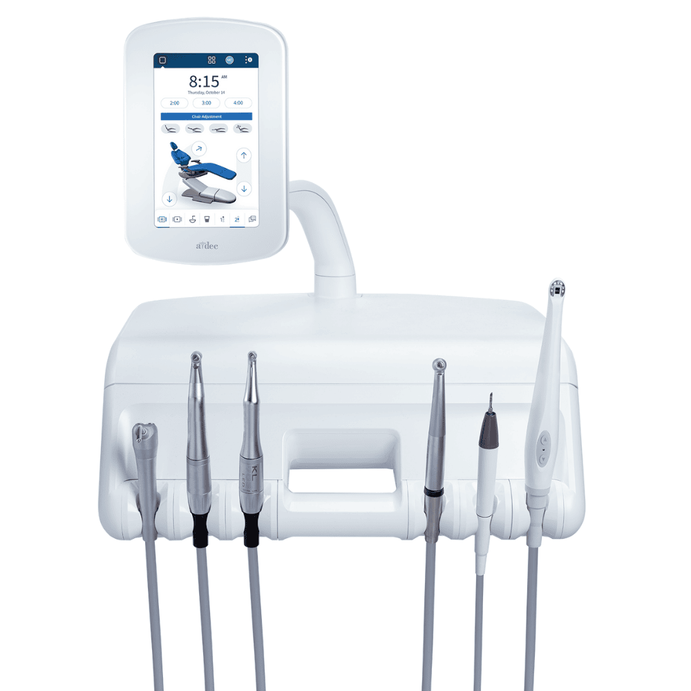 Das A-dec 500 touchpad ermöglicht die Kommunikation zwischen den Behandlungsräumen