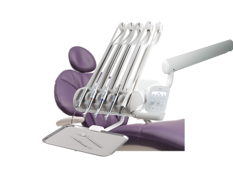 Zeigt die Variante mit den Schwingbügel für den A-dec 400