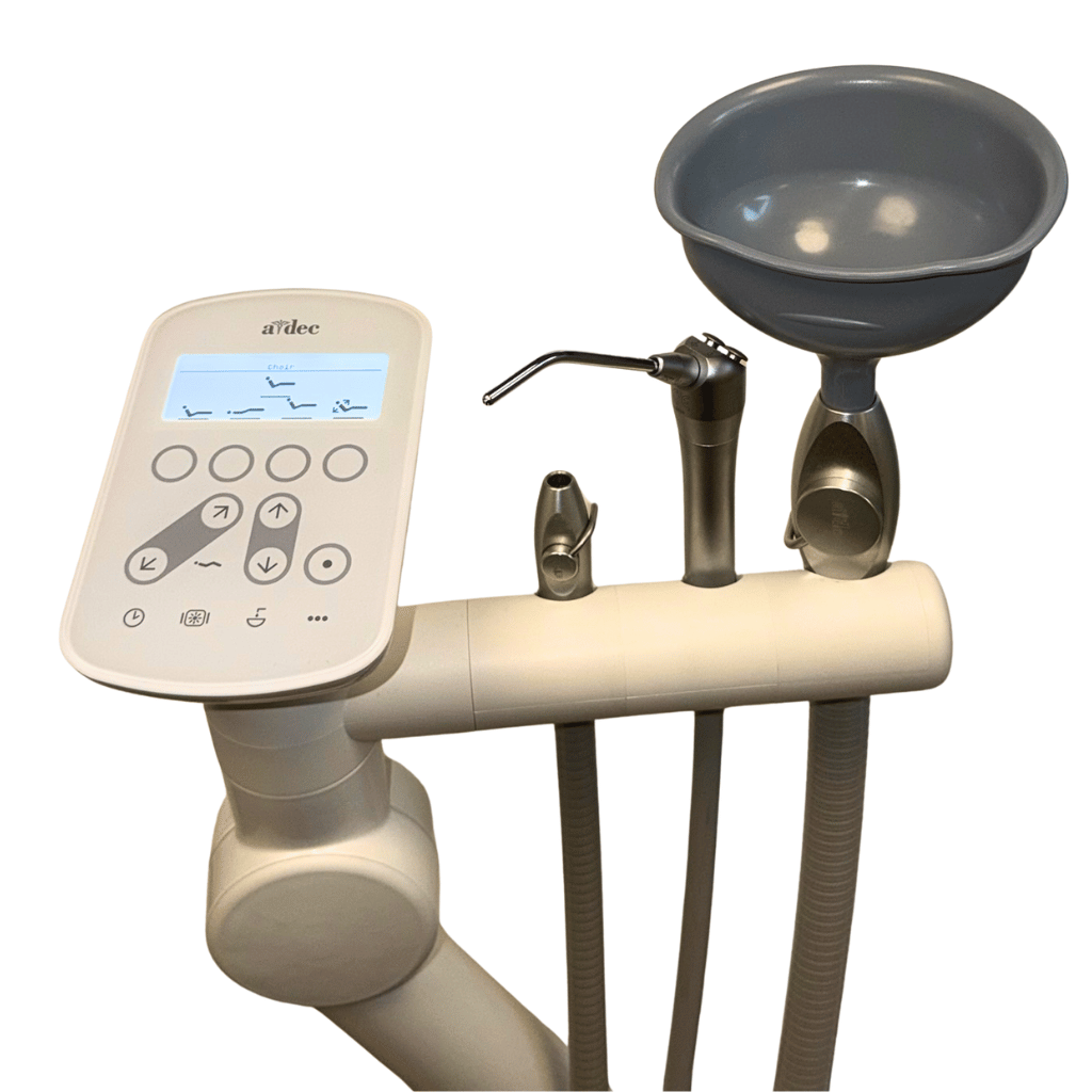 ein Trichter für den Zahnarztstuhl, statt des Speibeckens.